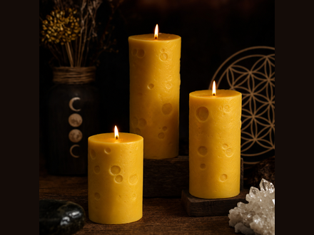 Beeswax Moon Pillar Set