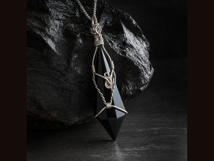 Obsidian Empath Shield Pendant