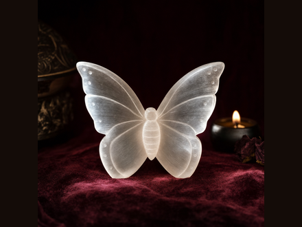 Selenite Butterfly Carving